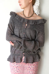 mohair knit cardigan