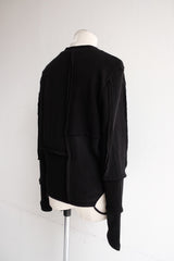 military rib patchwork cardigan