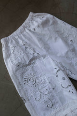 cutwork lace frill half pants