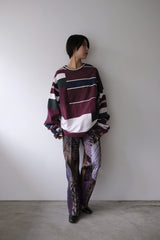 tie patchwork easy pants