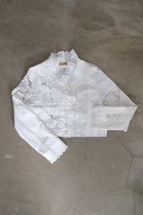 cutwork lace frill cardigan