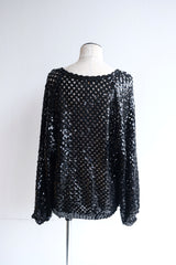 70's V-neck spangle pullover