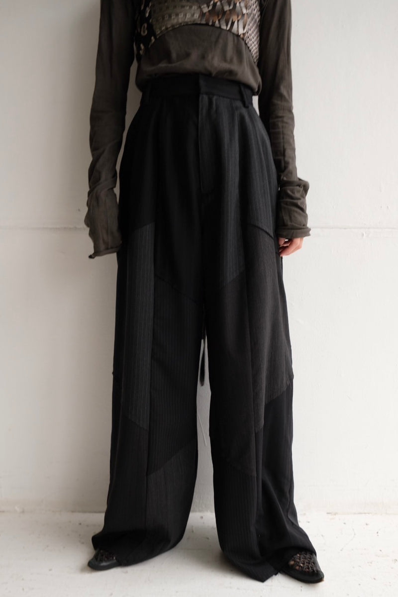 summer suit tuck wide pants