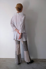 cutwork frill collar blouse