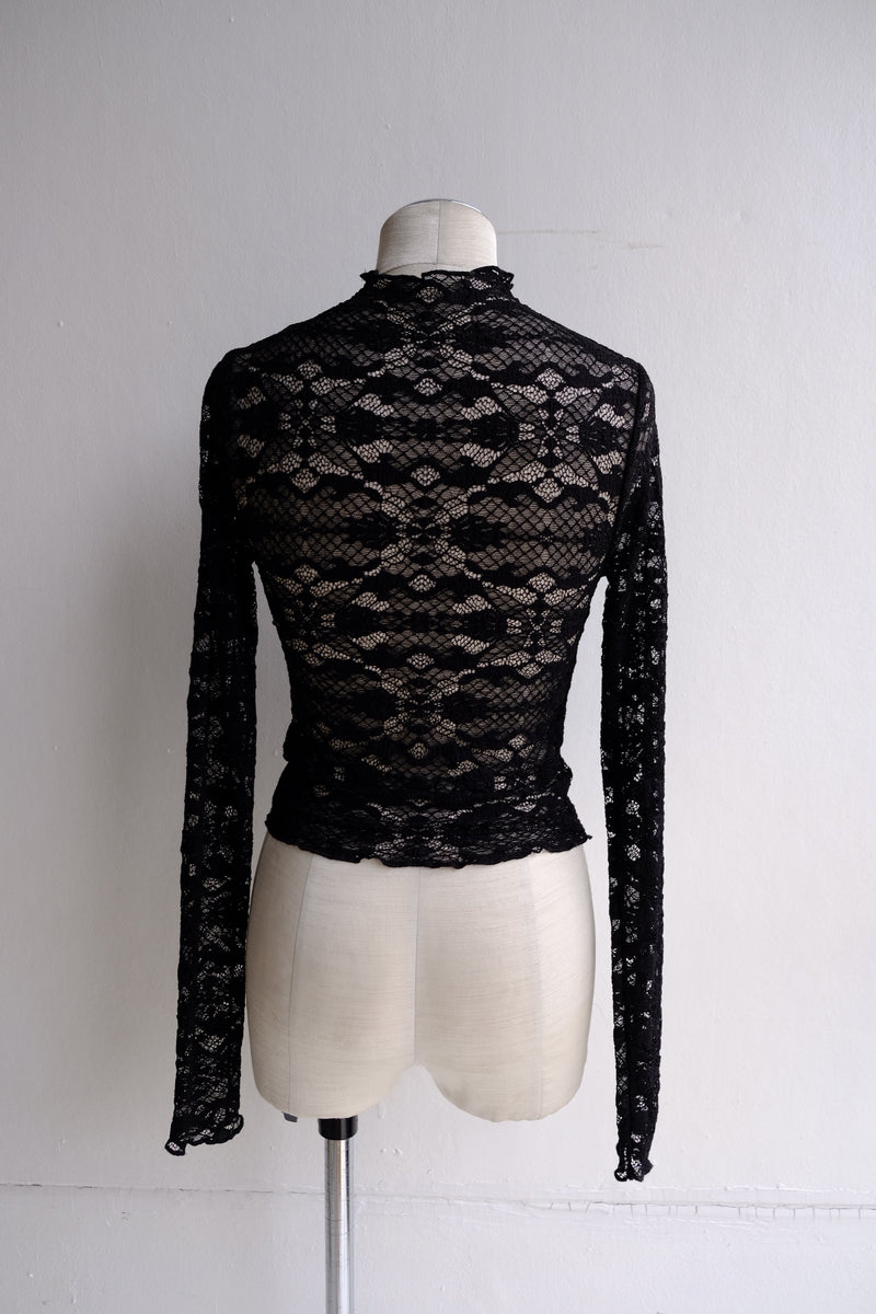 lace high neck tops