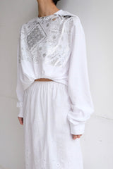 flower lace long T-shirts