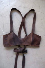 denim ribbon bra top
