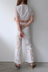 lace sleeve short blouse