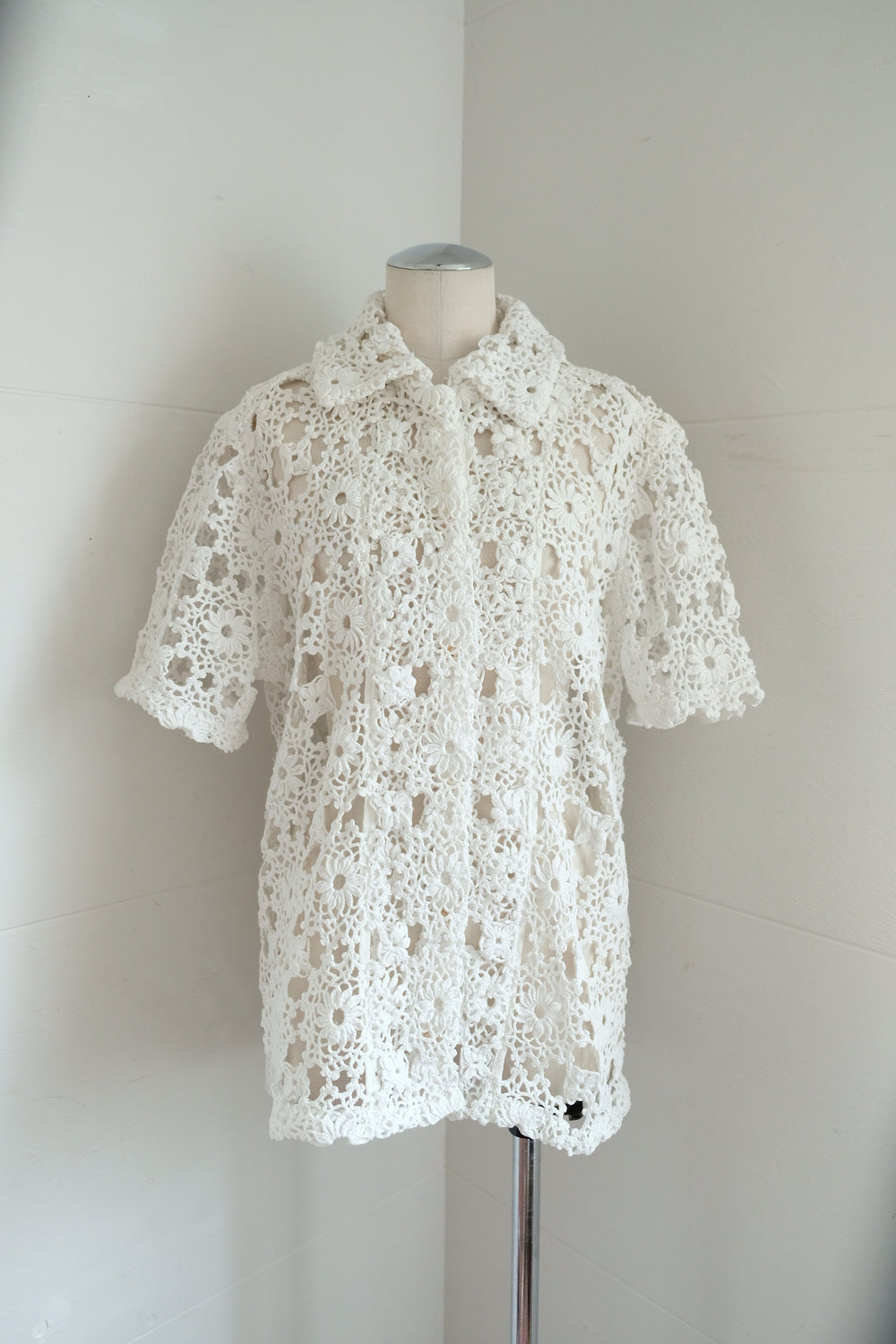 【archive】90s our'sモーガン蔵人着用 Crochet-shirt archive】our´sモーガン蔵人着用 vintage shirt メンズ
