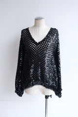 70's V-neck spangle pullover