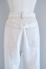 linen patchwork flare pants