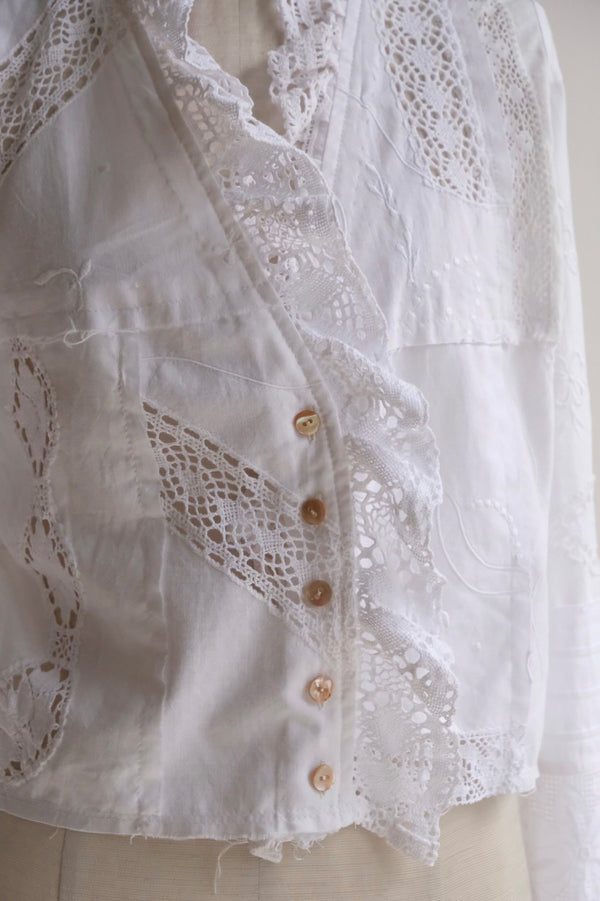 cutwork lace frill cardigan