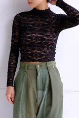 lace high neck tops