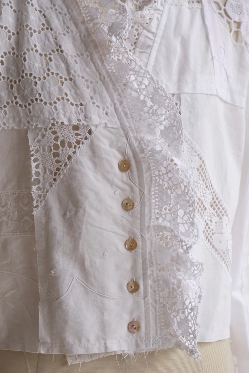 cutwork lace frill cardigan