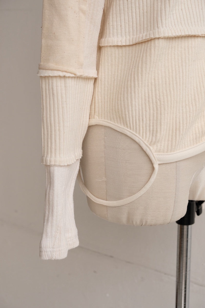 military rib patchwork cardigan