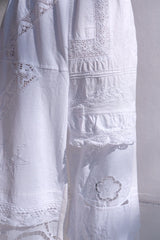 cutwork lace frill pants