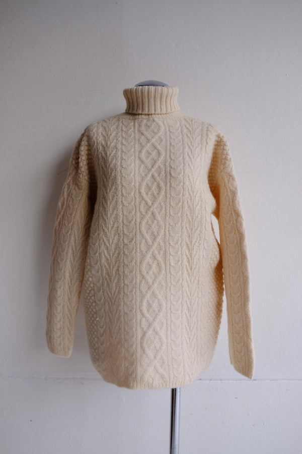 aran turtleneck knit