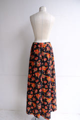 flower print long skirt