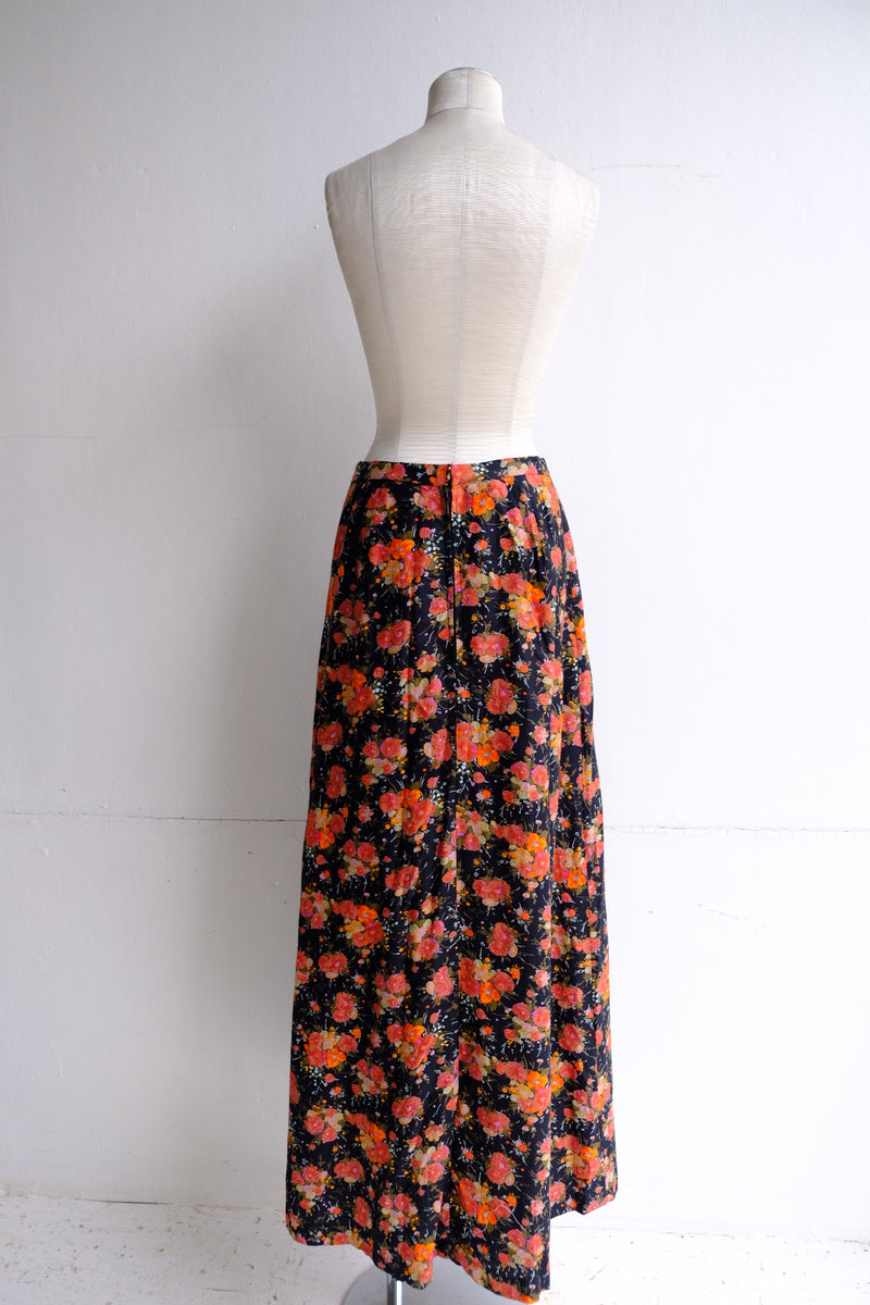 flower print long skirt