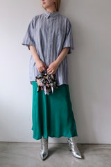 stripe button down half sleeve shirt