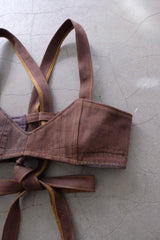 denim ribbon bra top