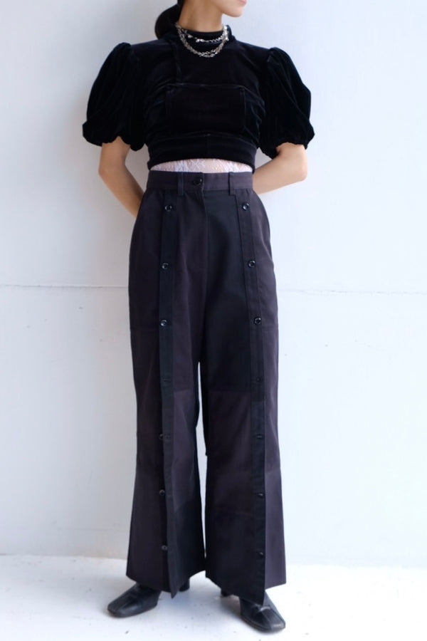 center slit patchwork pants