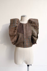 tweed frill backless top