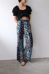 flower rayon flare pants