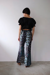 flower rayon flare pants