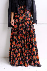 flower print long skirt