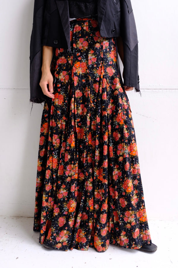 flower print long skirt