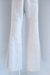 linen patchwork flare pants