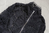 crochet lace high neck top