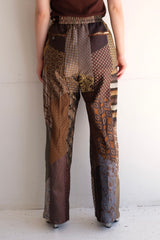 tie patchwork easy pants