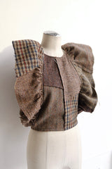 tweed frill backless top