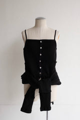 military rib patchwork cardigan