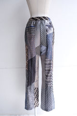 tie patchwork easy pants