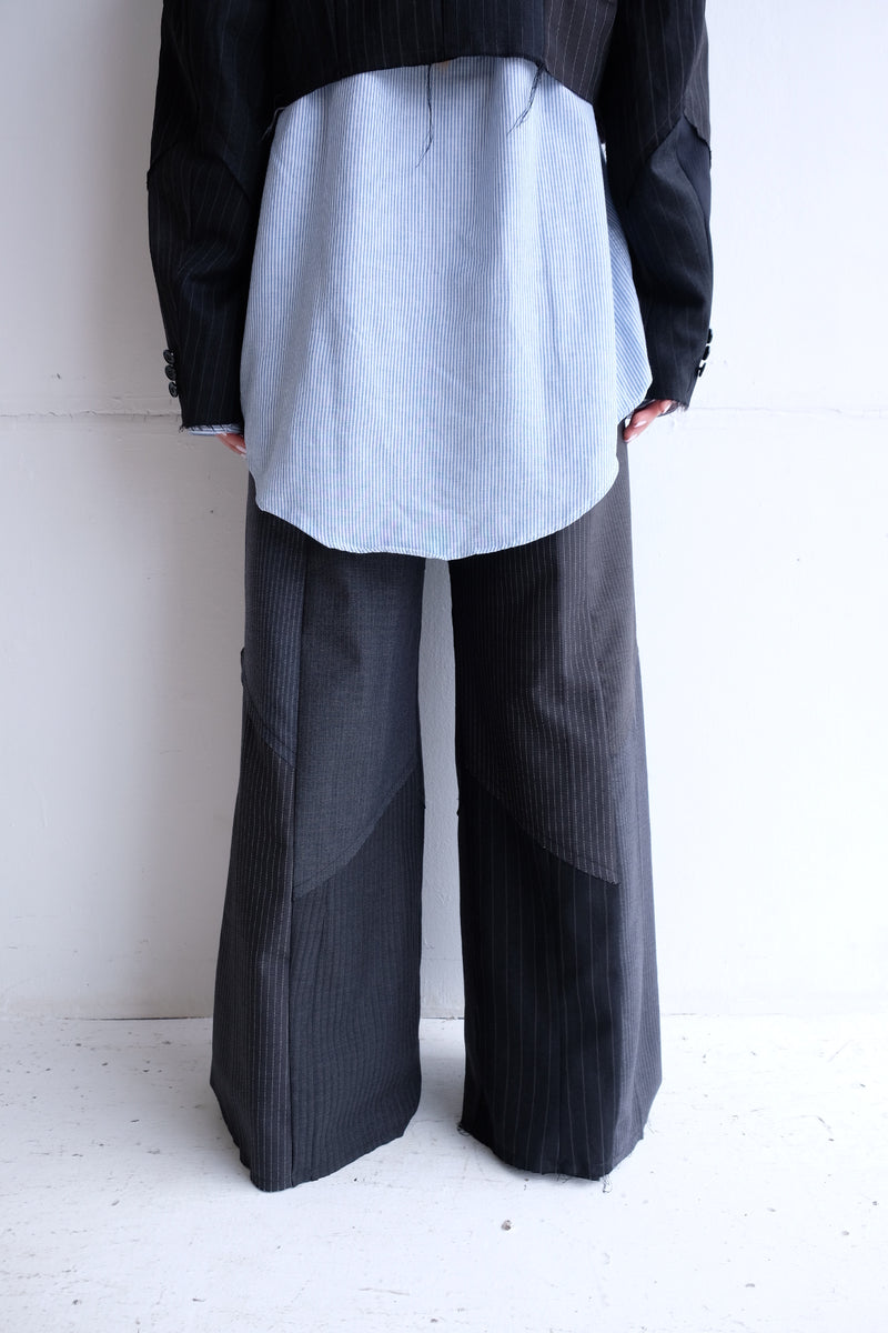 summer  suit tuck wide pants
