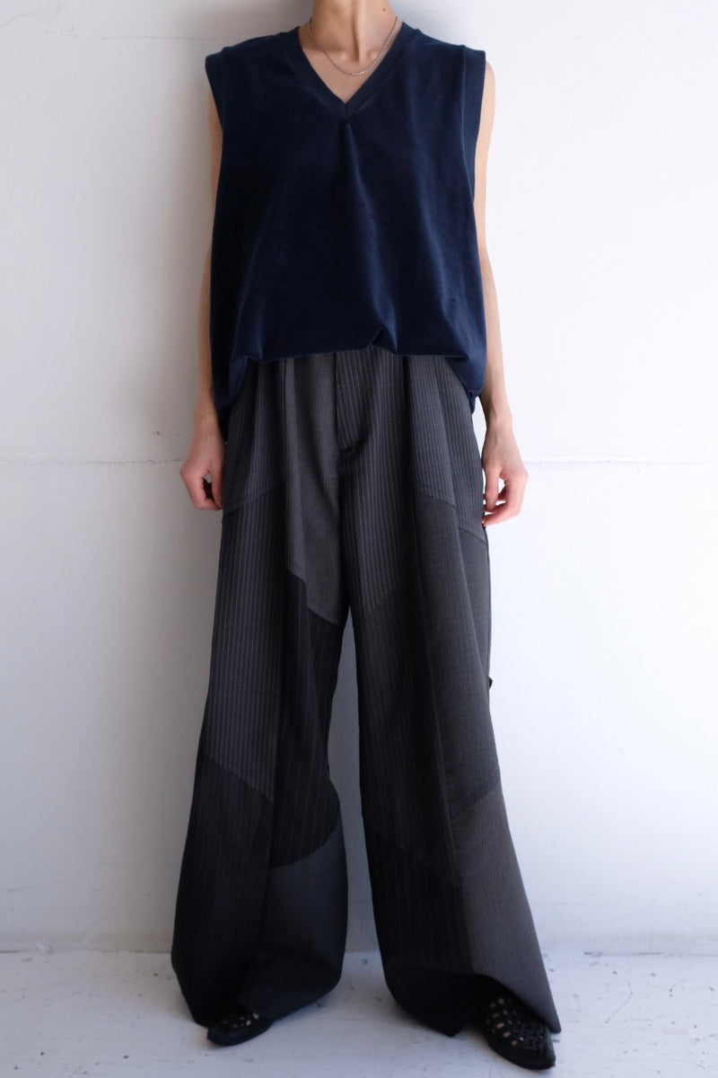 velour v-neck vest