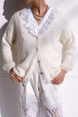 mohair knit cardigan