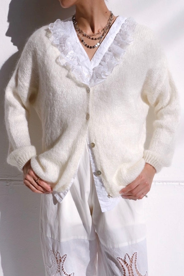 mohair knit cardigan