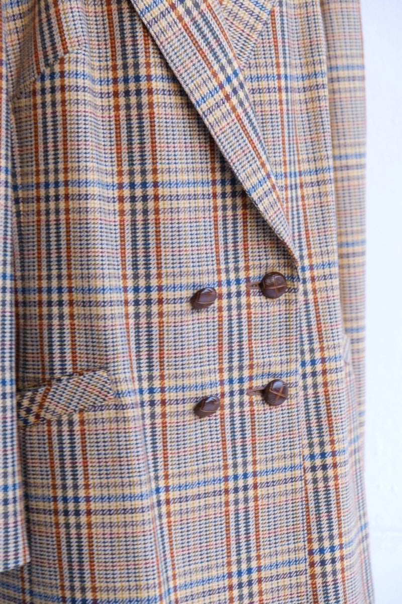 80's check double jacket