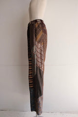 tie patchwork easy pants