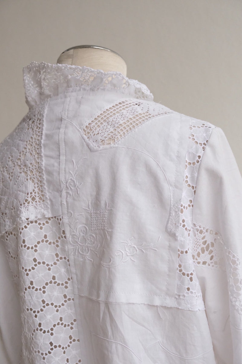 cutwork lace frill cardigan