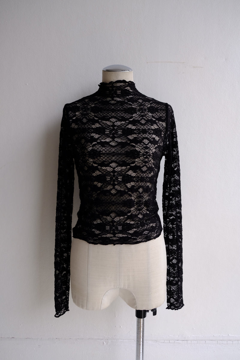 lace high neck tops