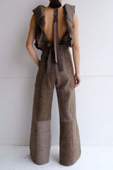 tweed frill backless top