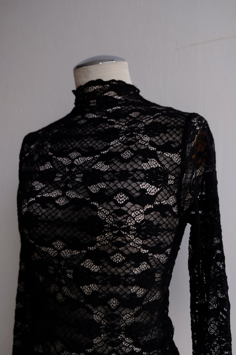 lace high neck tops