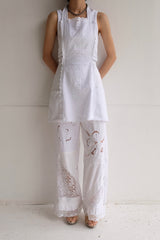 cutwork lace frill pants