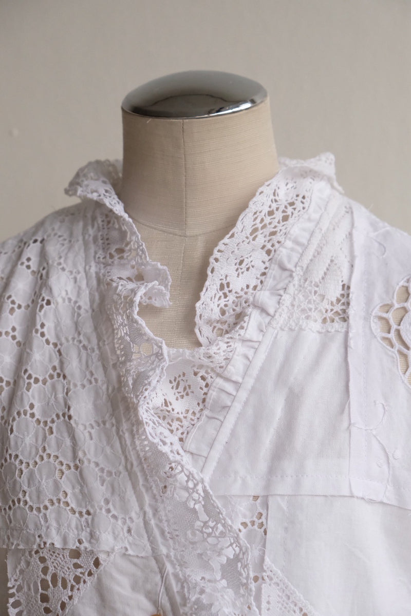cutwork lace frill cardigan