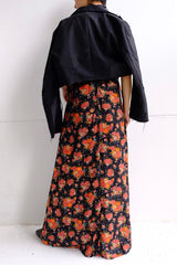 flower print long skirt